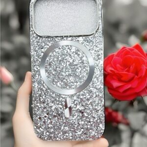 Silver Glitter Phone Case  IPhone 17 pro